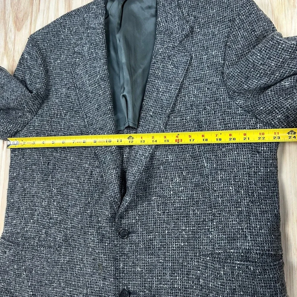 Vintage Woolrich Blazer Men's 44 R Wool Tweed Elbow Patch USA‎ Gray